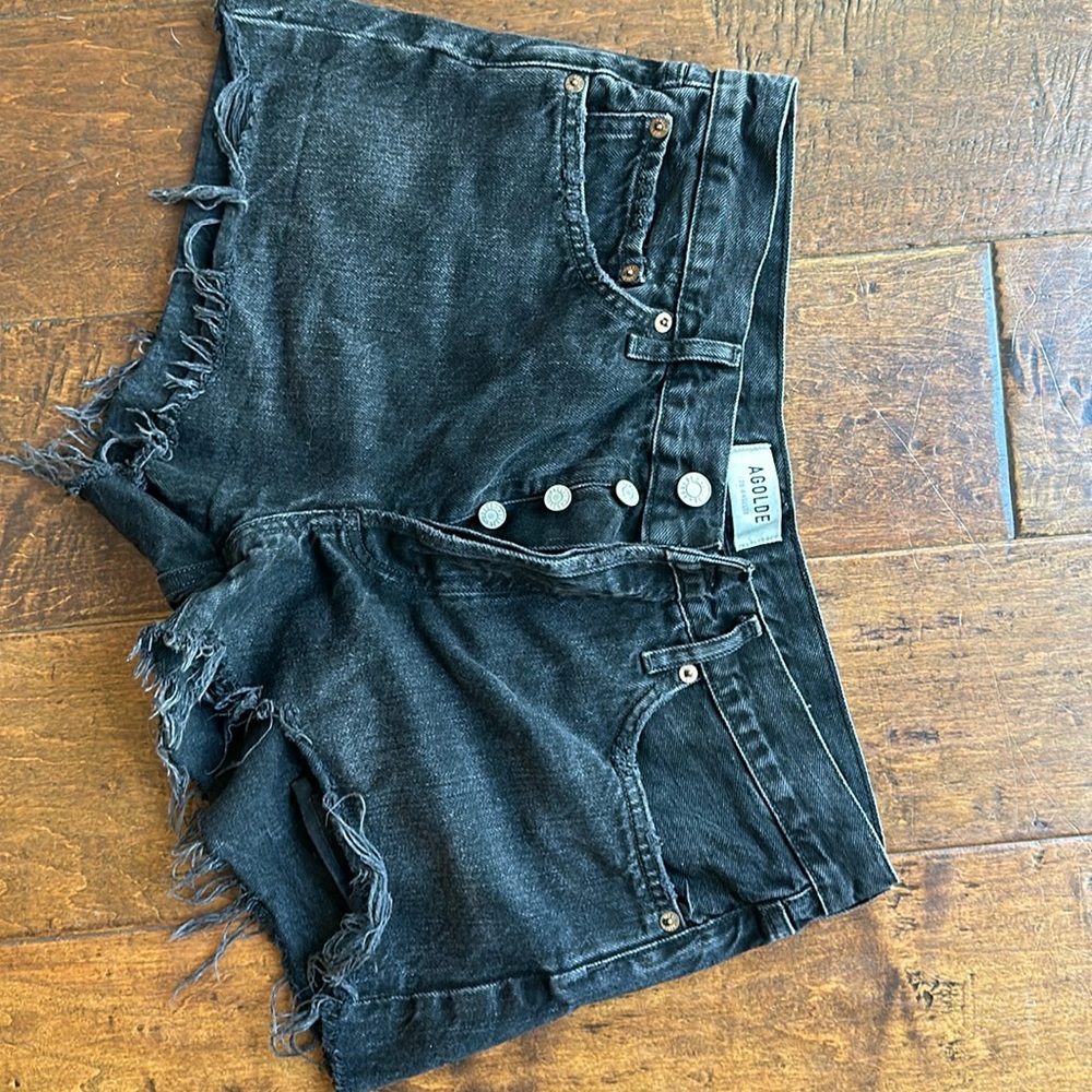 Agolde Black cut off jean short size 28